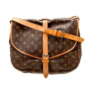 Louis Vuitton coated canvas vintage messenger bag authentic code AR0915